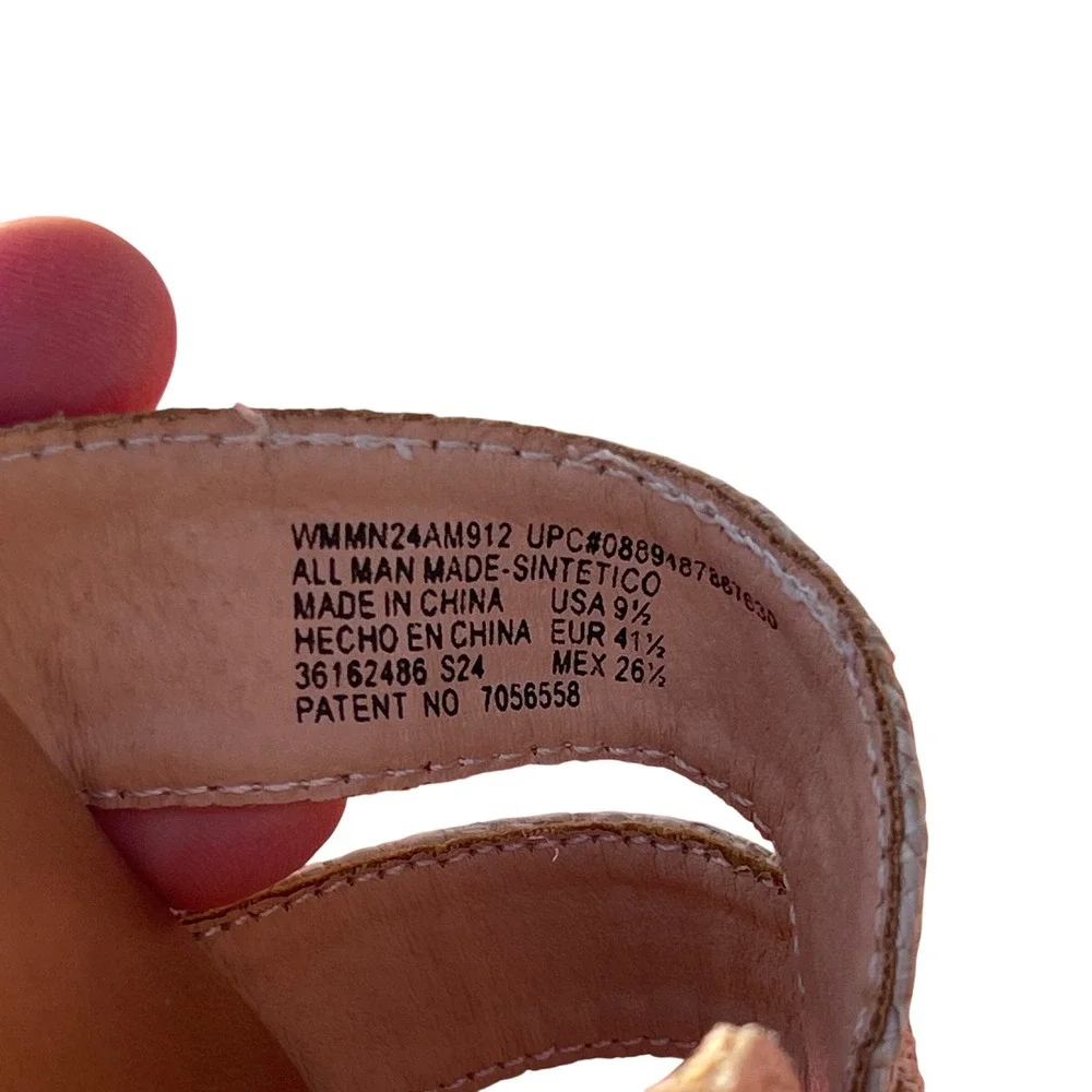 Den NYC Women's Sz 9.5 Selina H-Band Flat Slip-On Sandals Raffia/Camel - Picture 8 of 8